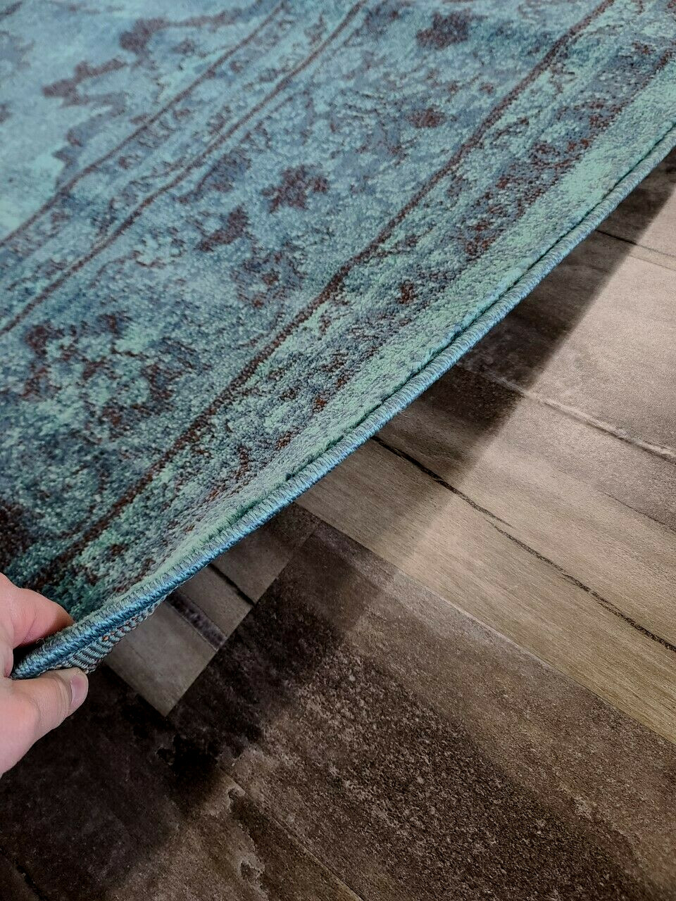 7x10 (6'7" x 9'8") Subtle Traditional Teal Blue Brown Area Rug **FREE SHIPPING** gallery