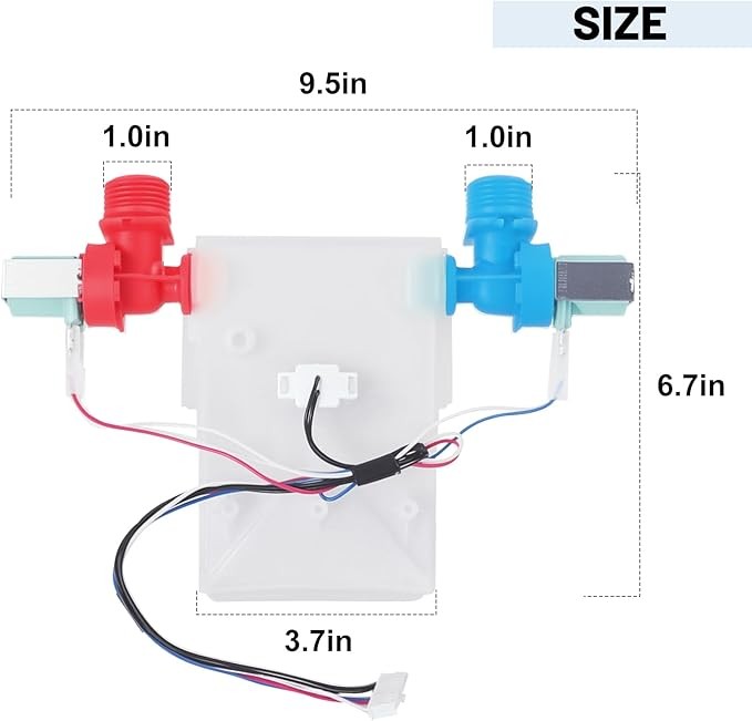 Washer Water Inlet Valve For Whirlpool WTW4800BQ0 1CWTW4800YQ1 ATW4675YQ1 etc gallery
