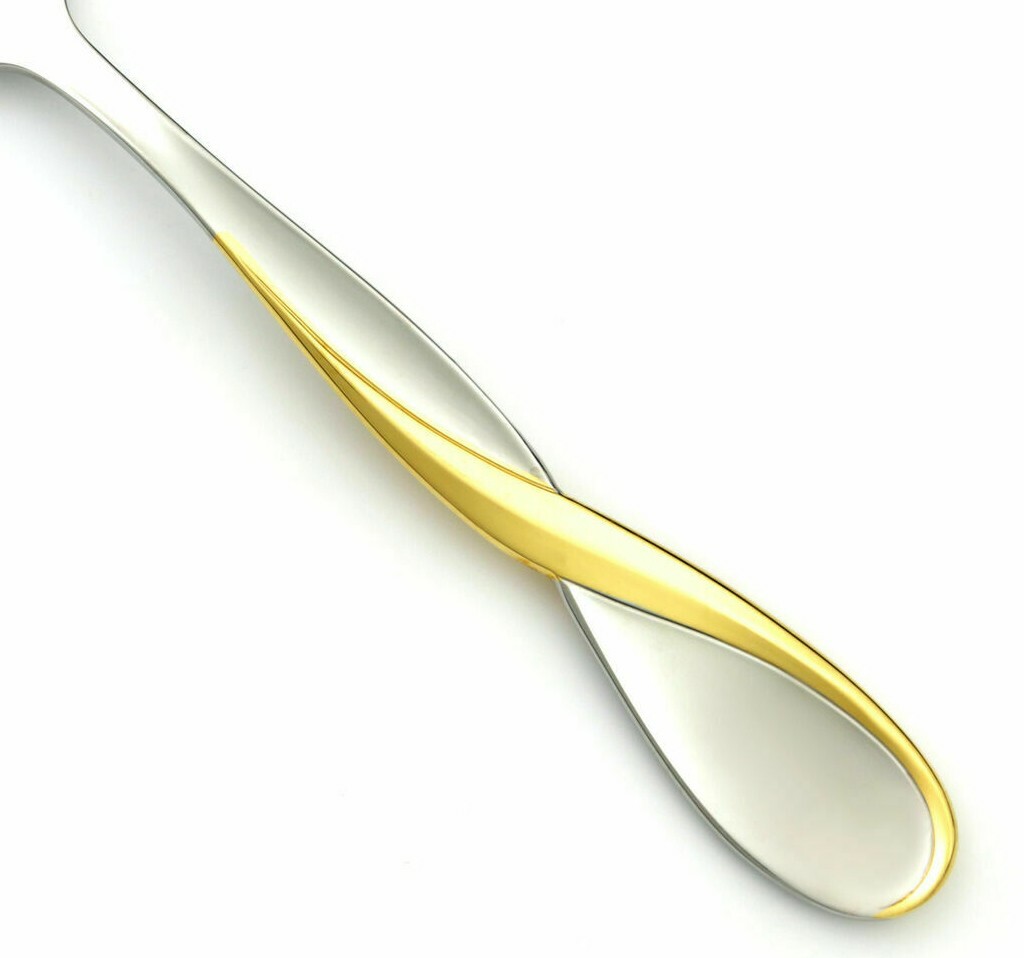 Oneida GOLDEN AQUARIUS Stainless Flatware Gold Accent Silverware CHOICE gallery