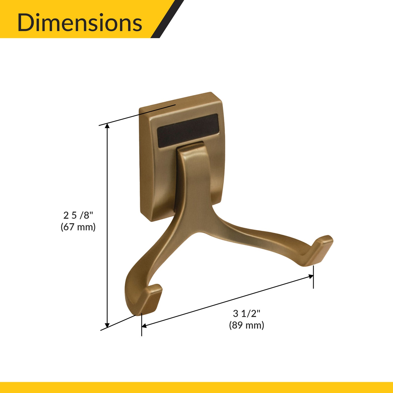 Brixwell QITW-001 Double Hook, TAG Synergy Elite Collection Matt gold gallery