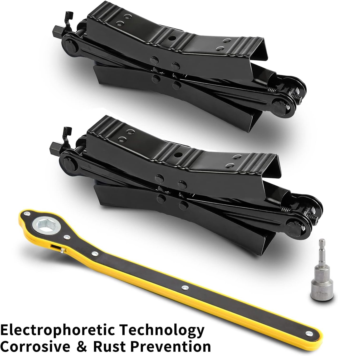 Camper Wheel Chock Stabilizer 2 Sets, Double Speed Heavy Duty Truck RV Tire Scis gallery