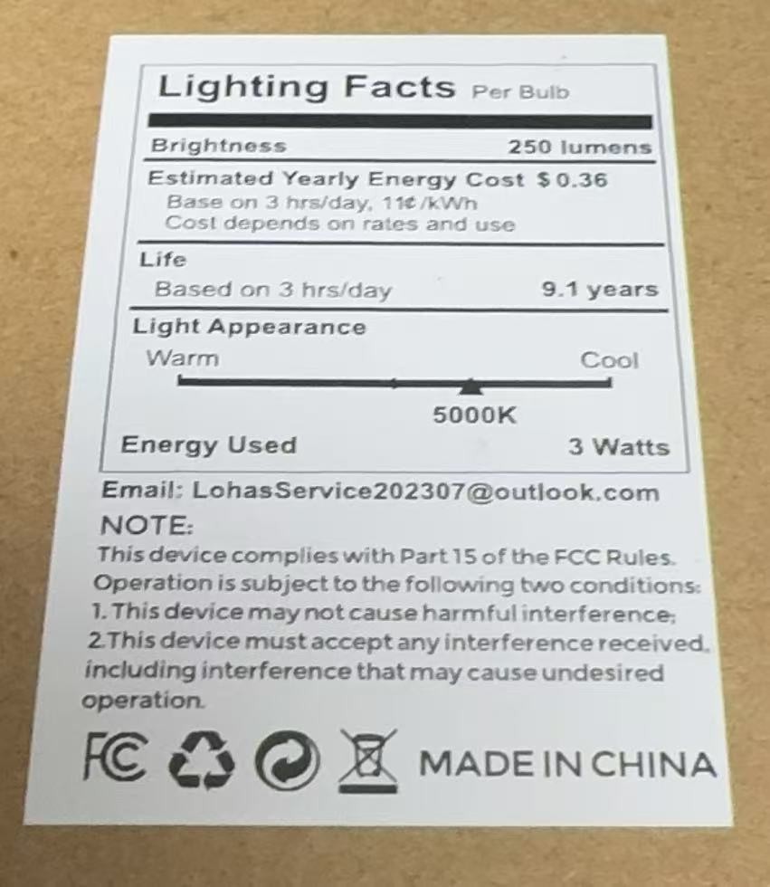 6-Pack G14 LED Light Bulbs 3W 5000K Daylight – 25W Equivalent E26 Base gallery