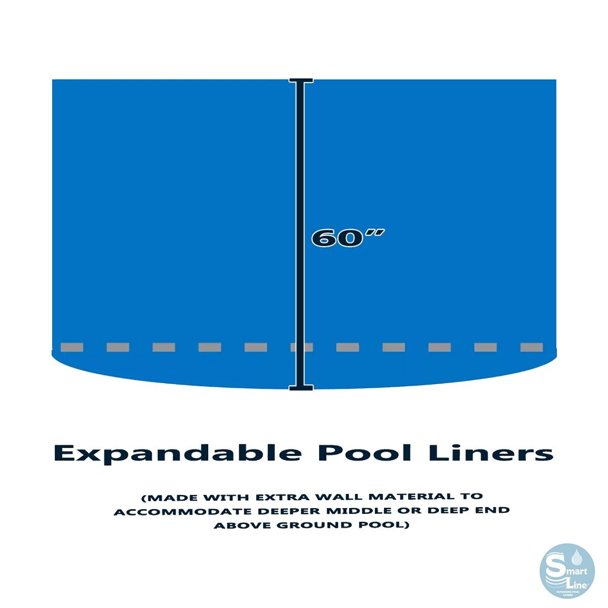 SmartLine 24' Round Overlap 60" Expandable Swimming Pool Liner - 25 Gauge gallery