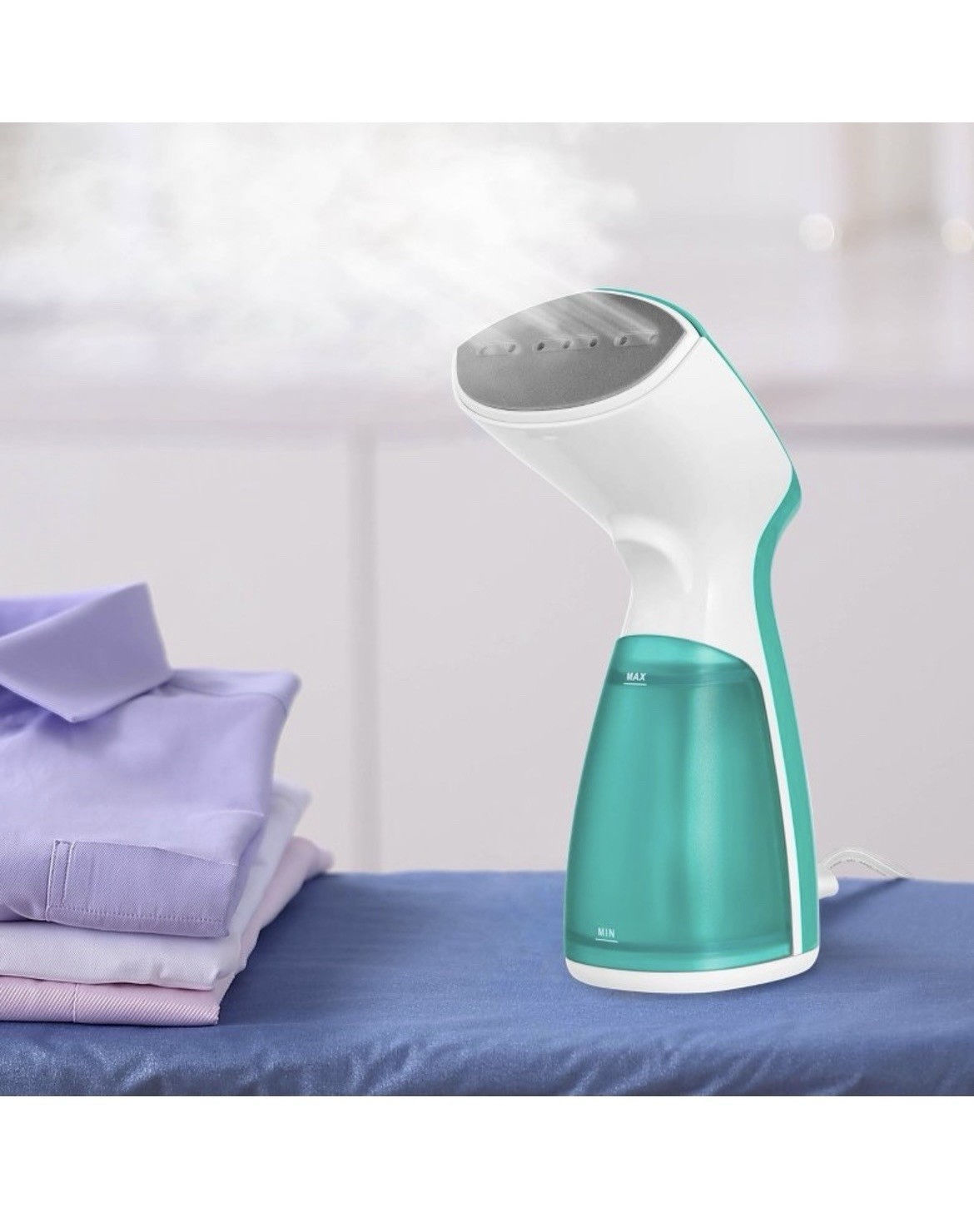 Sunbeam 1000W Compact Handheld Garment Steamer w/ Brush NWB Travel Size gallery