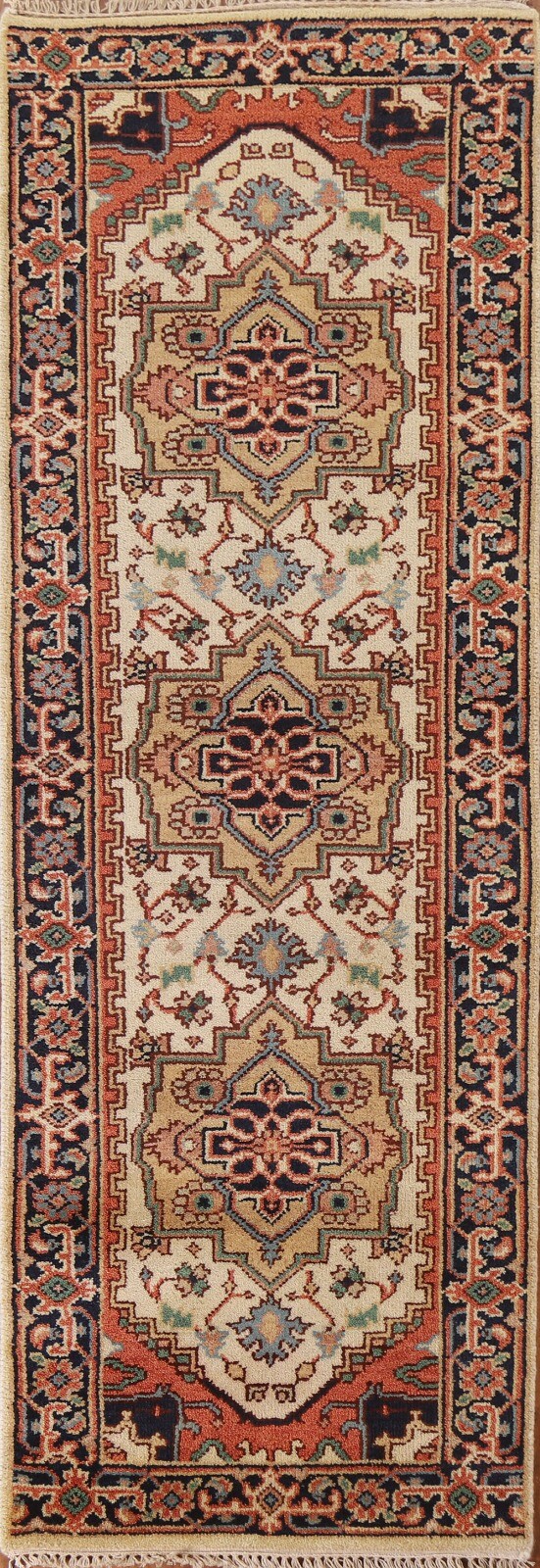 Ivory Heriz Serapi 8 ft Runner Rug Handmade Wool Carpet 2' 6" x 7' 11" gallery