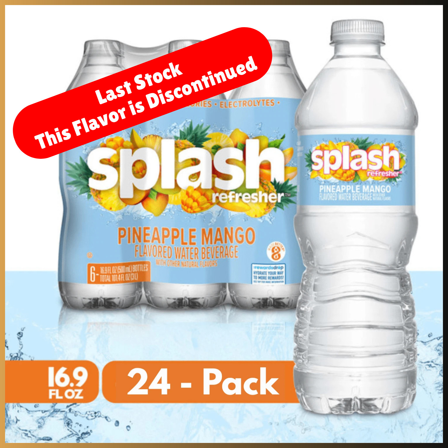 SPLASH Refresher Pineapple Mango Flavored Water, 16.9 fl oz Bottles, 24 Pack gallery