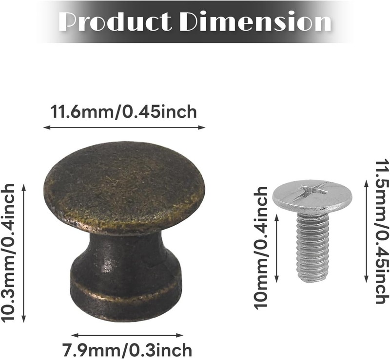 25PCS Mini Cabinet Knobs, 1/2 Inch Vintage Antique Dresser Knobs, Small Drawer gallery