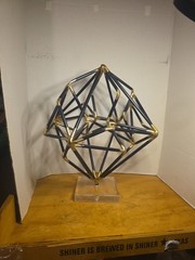 Large Geometric Sphere Globe Abstract Tabletop Centerpiece 16″H X 11.5″ W