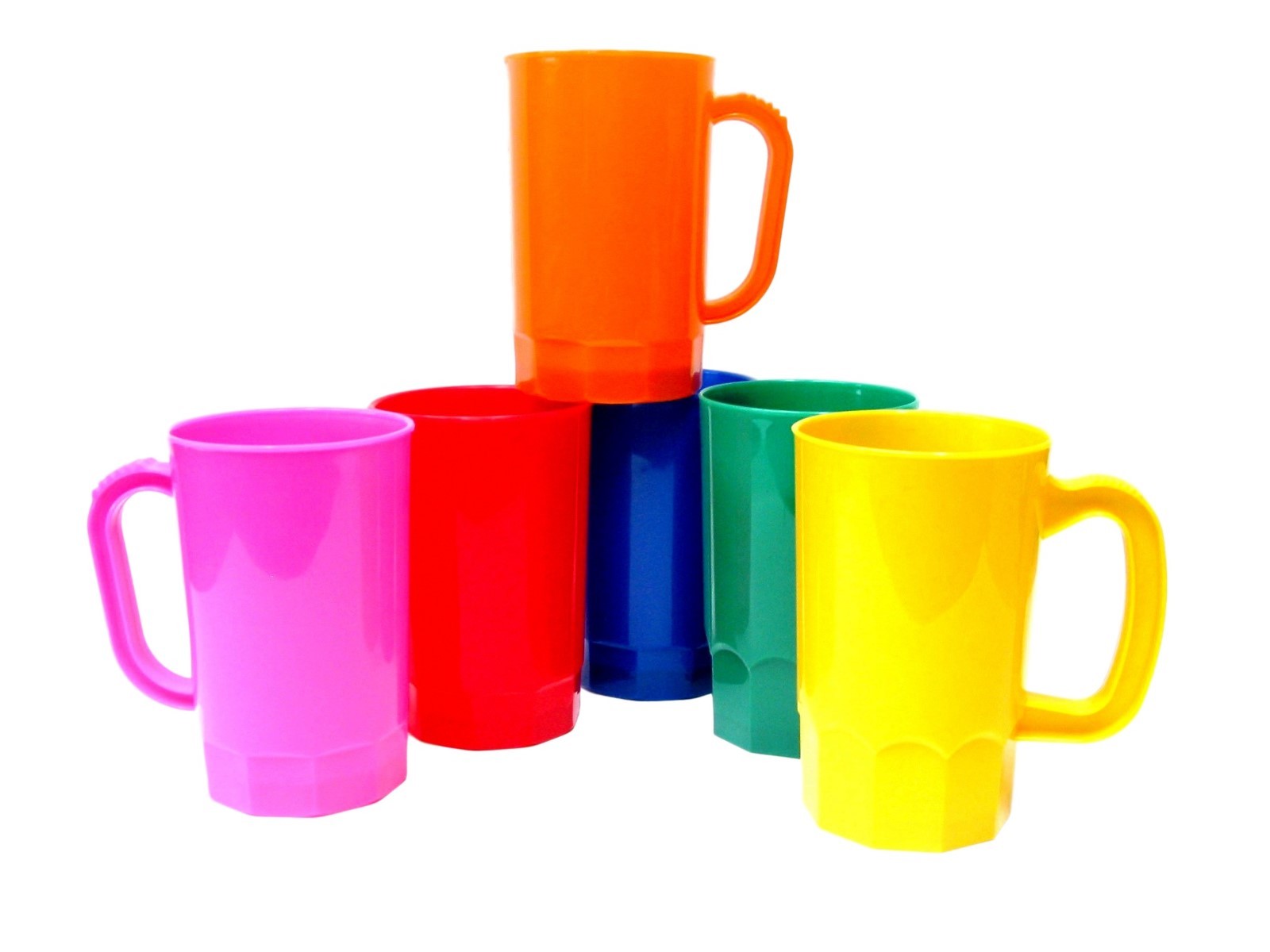 2 Large 32 Ounce Beer Mugs Choice 6 Colors-Red Orange Yellow Blue Green Pink* gallery