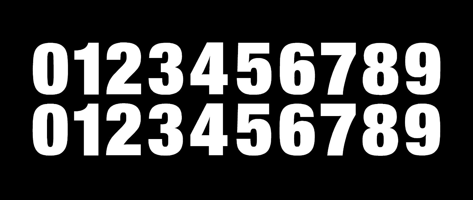0-9 Reflective Numbers White Sticker Vinyl Decal pick 1"-12" Set Of 20 (RV2-2) gallery