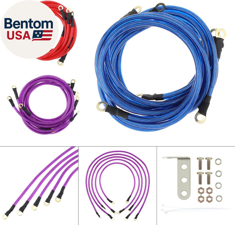 5 Point Car Universal Earth Ground Cables Grounding Wire System Kit High Perform gallery