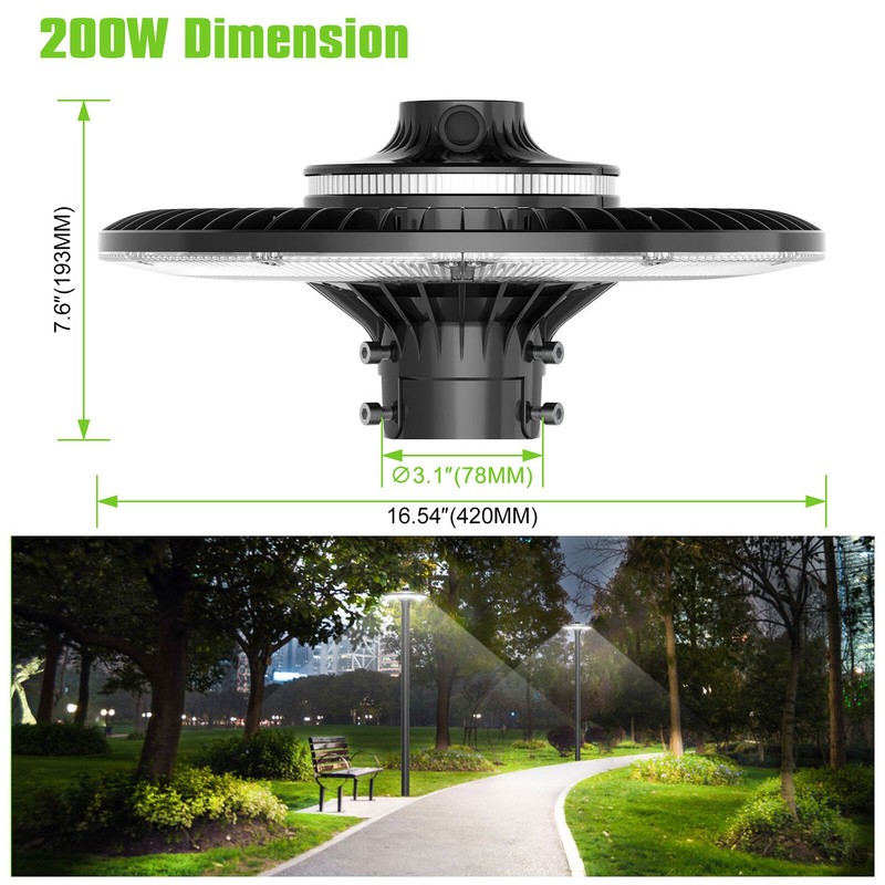 200W 30000LM LED Area Pole Light Commercial Parking Lot Post Top Lamp 3K/4K/5K gallery