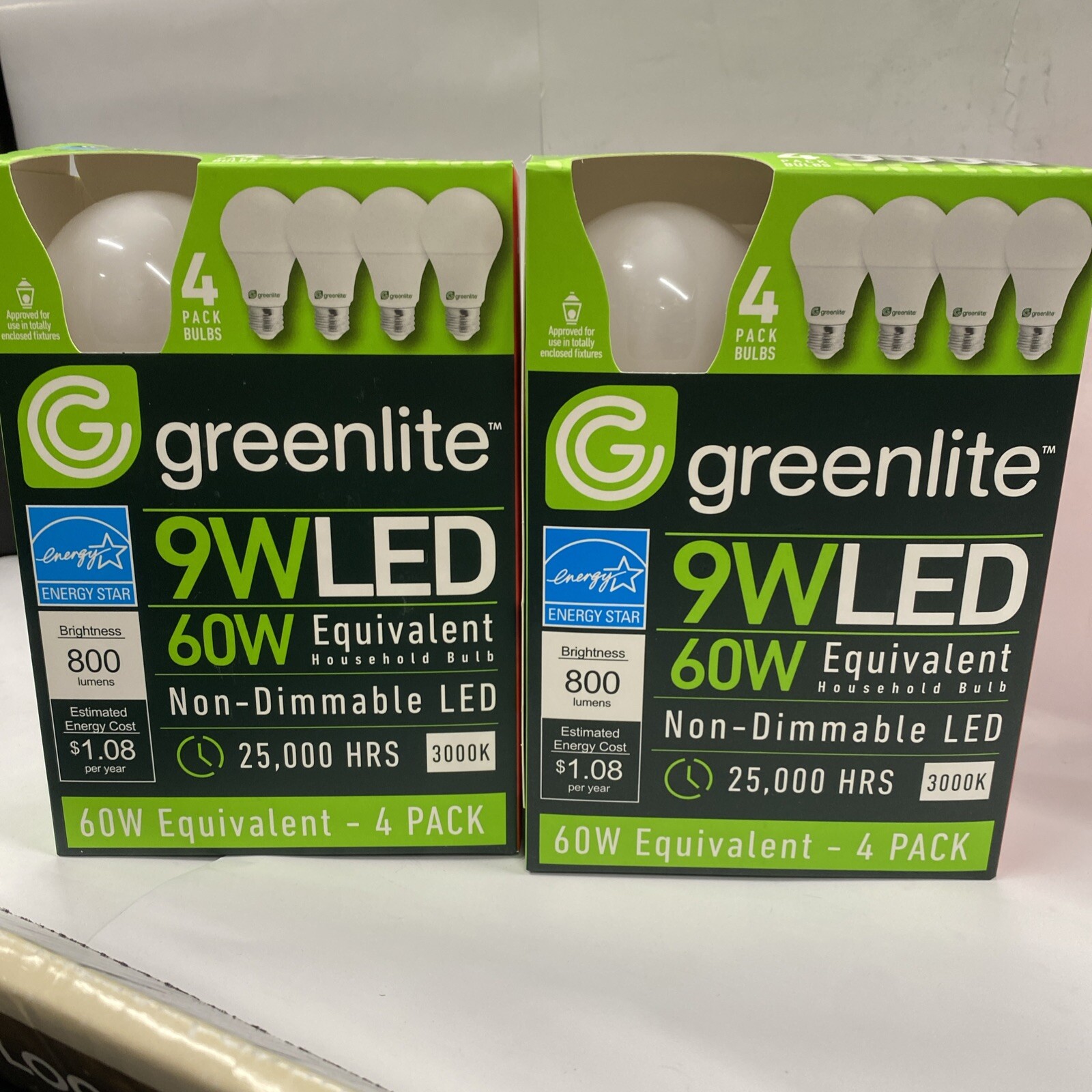 8 X 4Pack Greenlite 9W LED 60W non-Dimmable 25,000 Hours Energy Star Light Bulbs gallery