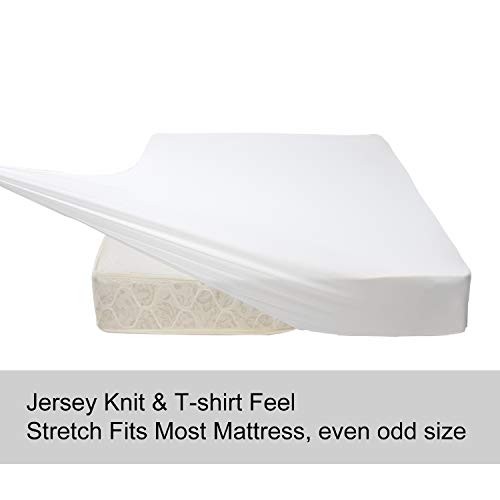 Soft Stretch Full Size Fitted Sheet Only Jersey Knit 4-Way Stretchy Snug Fit No gallery