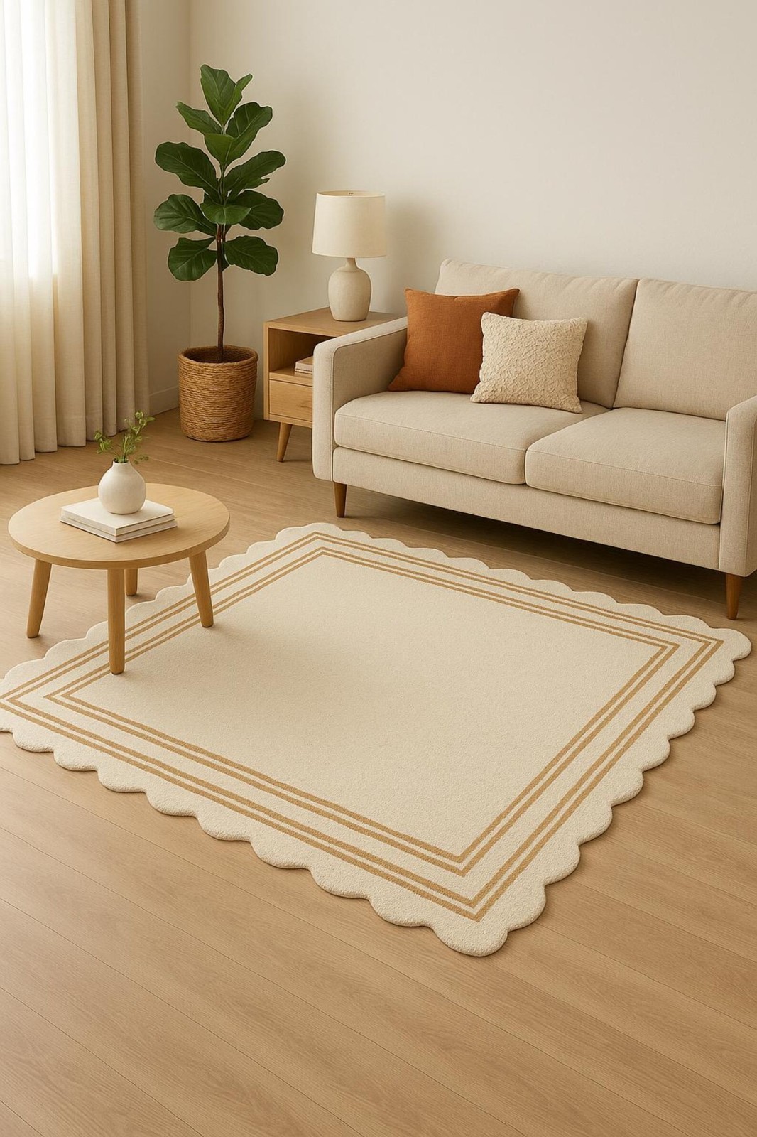 Handmade Rug | Irregular Rug | Wool Rugs | Living Room Rug | Tufted A354 gallery