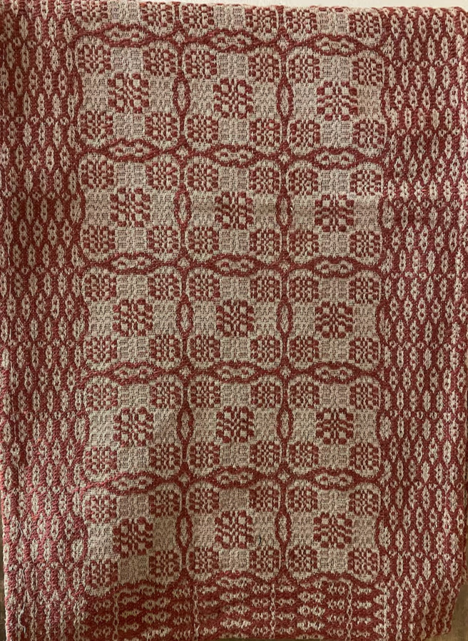 NEW PRIMITIVE Farmhouse THROW BLANKET RED TAN WOVEN 52"x74" SARATOGA TABLECLOTH gallery