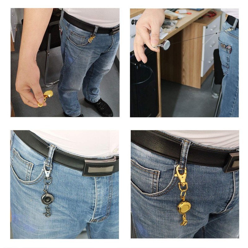 1PCS Retractable Key Chain with Hook Zinc Alloy High Resilient Anti-lose Stre... gallery
