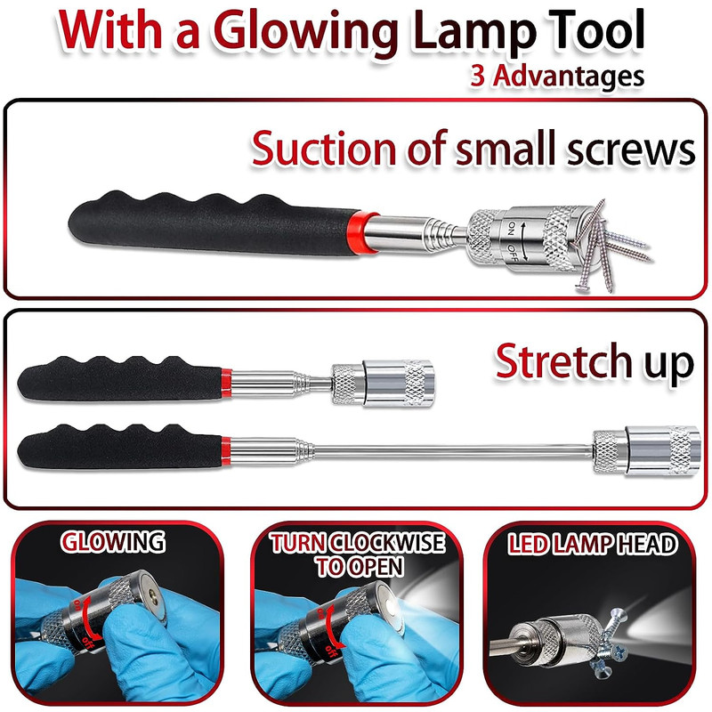 11Pcs/Set Precision Pick & Hook with Scraper and Magnetic Telescoping Tool Kit gallery