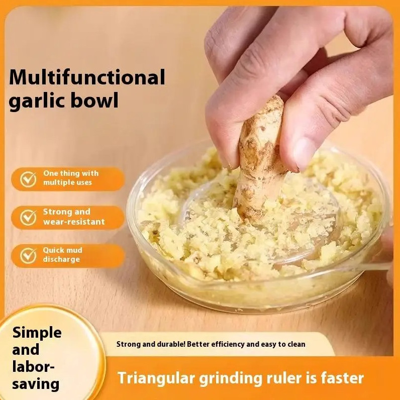 1 pc Portable Garlic Ginger Grater Kitchen Grinder with Lid gallery