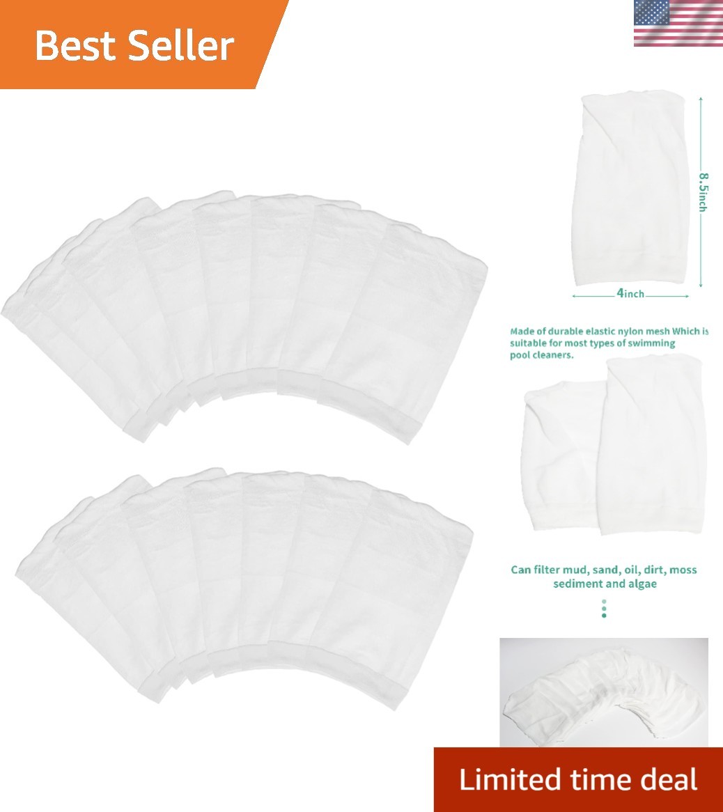 15-Pack Pool Vacuum Filter Bags for Water Tech Handheld Cleaners - White gallery