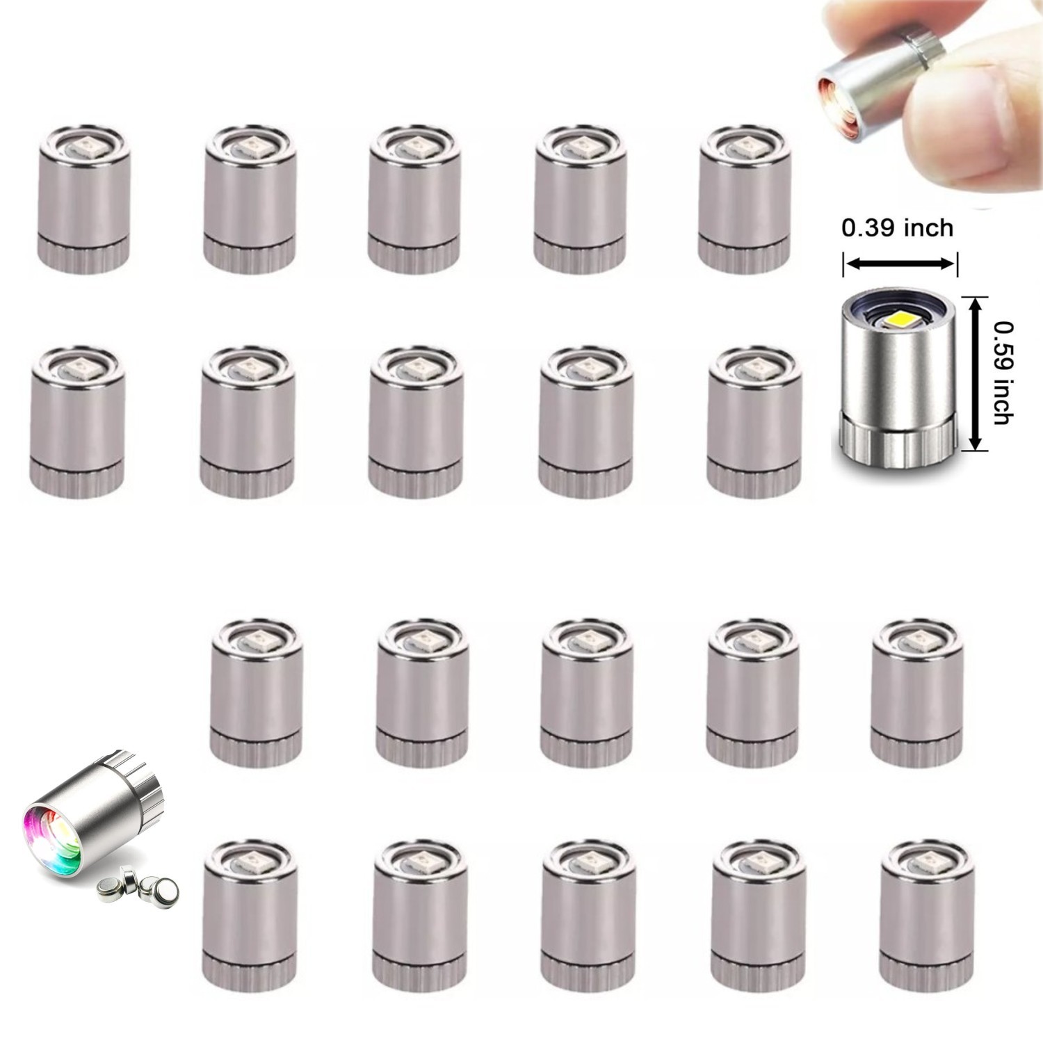 20 Pcs Miniature LED Lights,Tiny Lights for Hand Craft with 7 Color Fast Flash gallery