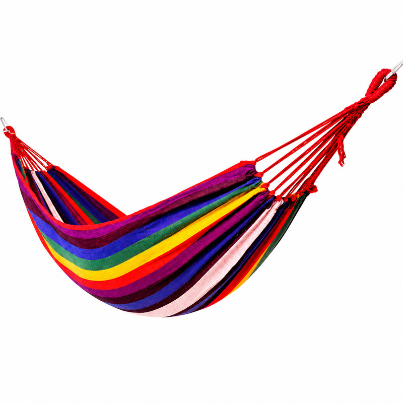 Portable Cotton Hammock Outdoor Camping Travel Lightweight Double Hanging w/ Bag gallery