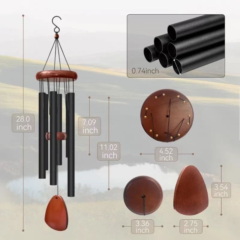 Large Aluminium Wind Chimes 37" to Create a Zen Atmosphere Outdoor Garden Patio gallery