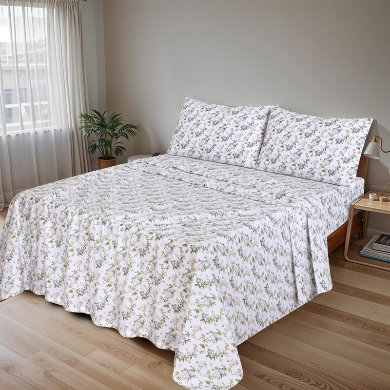 100% Cotton Percale Sheets King Size Crisp Cooling Bed Sheets for Hot Sleepers gallery