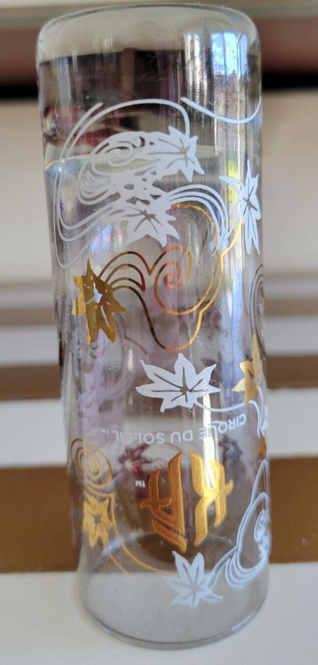 CIRQUE DU SOLEIL CLEAR SHOT GLASS ETCHED IN GOLD AND WHITE 4 INCHES HOLDS 2 OZS gallery