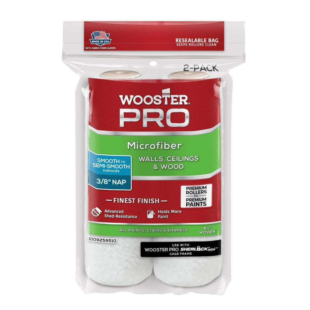4-1/2 In. X 3/8 In. Pro Microfiber High-Density Fabric Mini (2-Pack ) gallery
