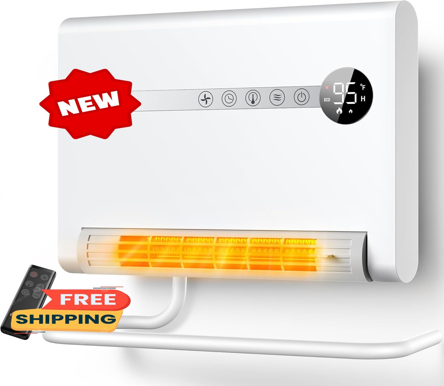 Calefactor de pared para dormitorio, calefactor eléctrico PTC de 1500 W de calen gallery