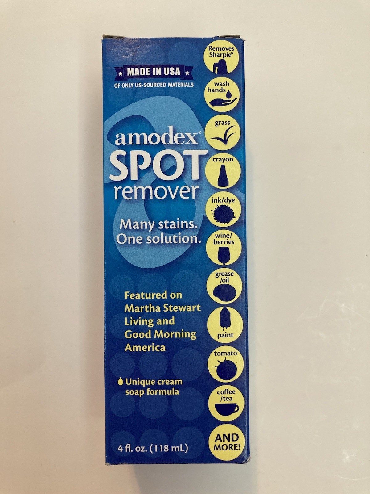 Amodex Spot Remover Ink & Stain Remover 4oz Bottle Nontoxic New Made In USA gallery