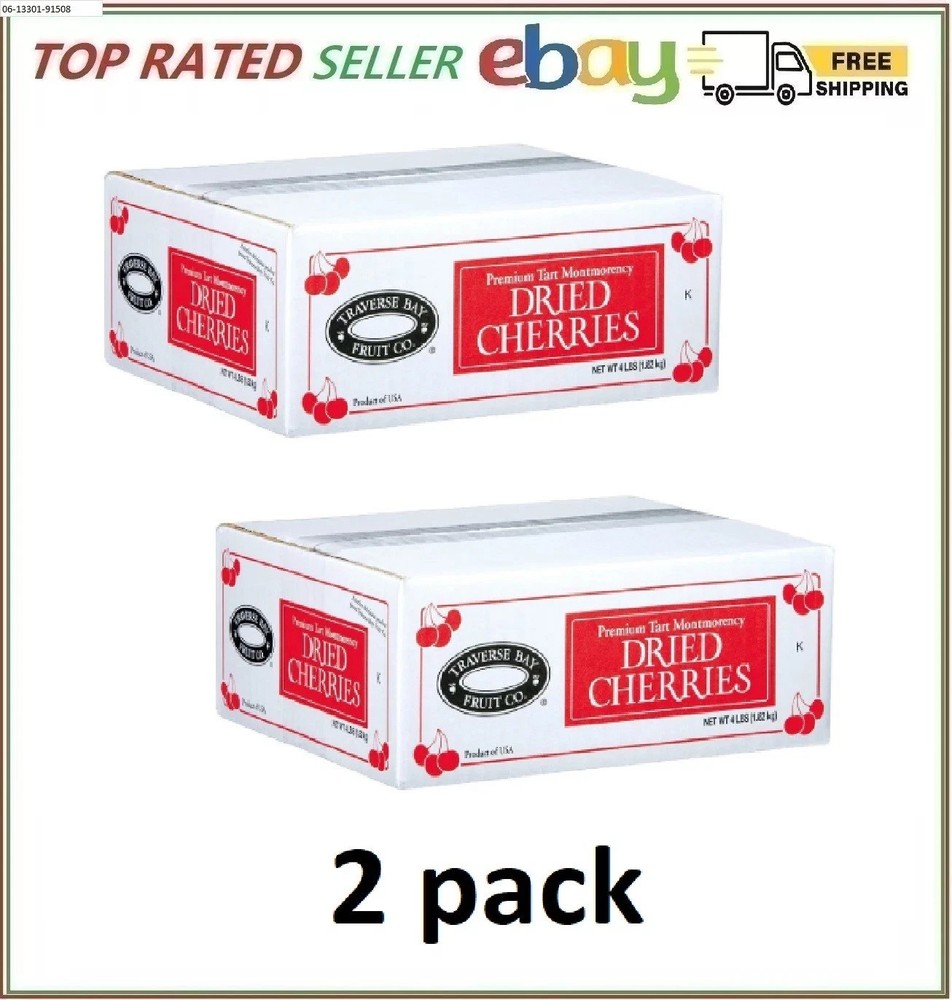 (2 Pack) Traverse Bay Fruit Co. Premium Tart Montmorency Dried Cherries (4 lbs.)