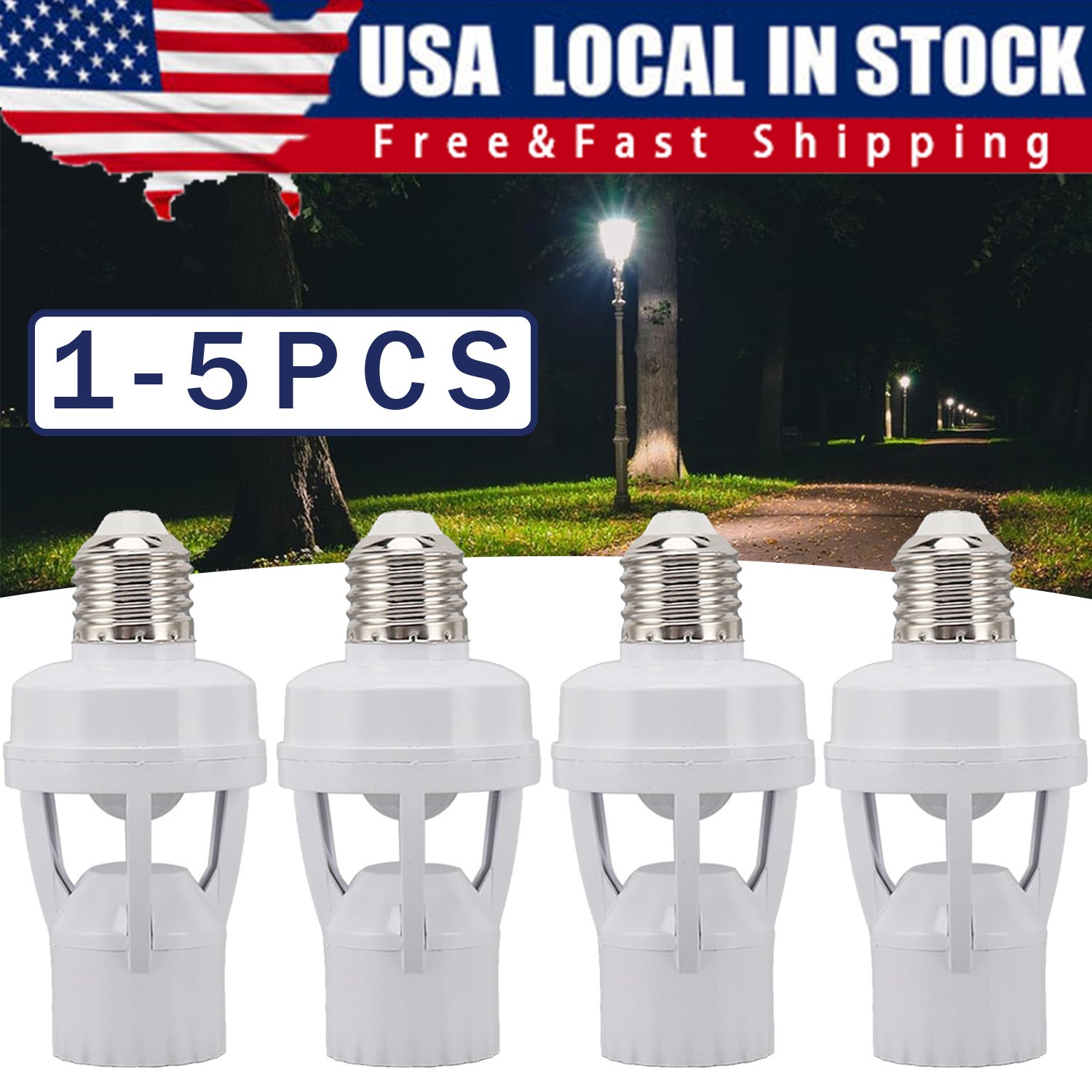 Infrared PIR Motion Sensor E27 LED Light Lamp Bulb Holder Socket Switch 110/220V gallery