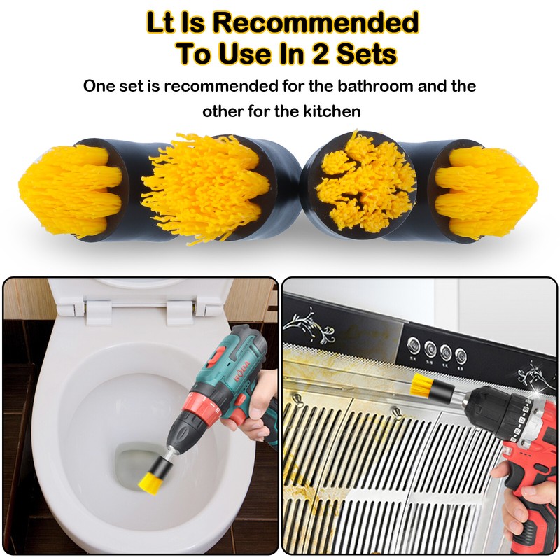 4-Pack Brush Set Power Scrubber Drill Brush Attachments For All type of Cleaning gallery
