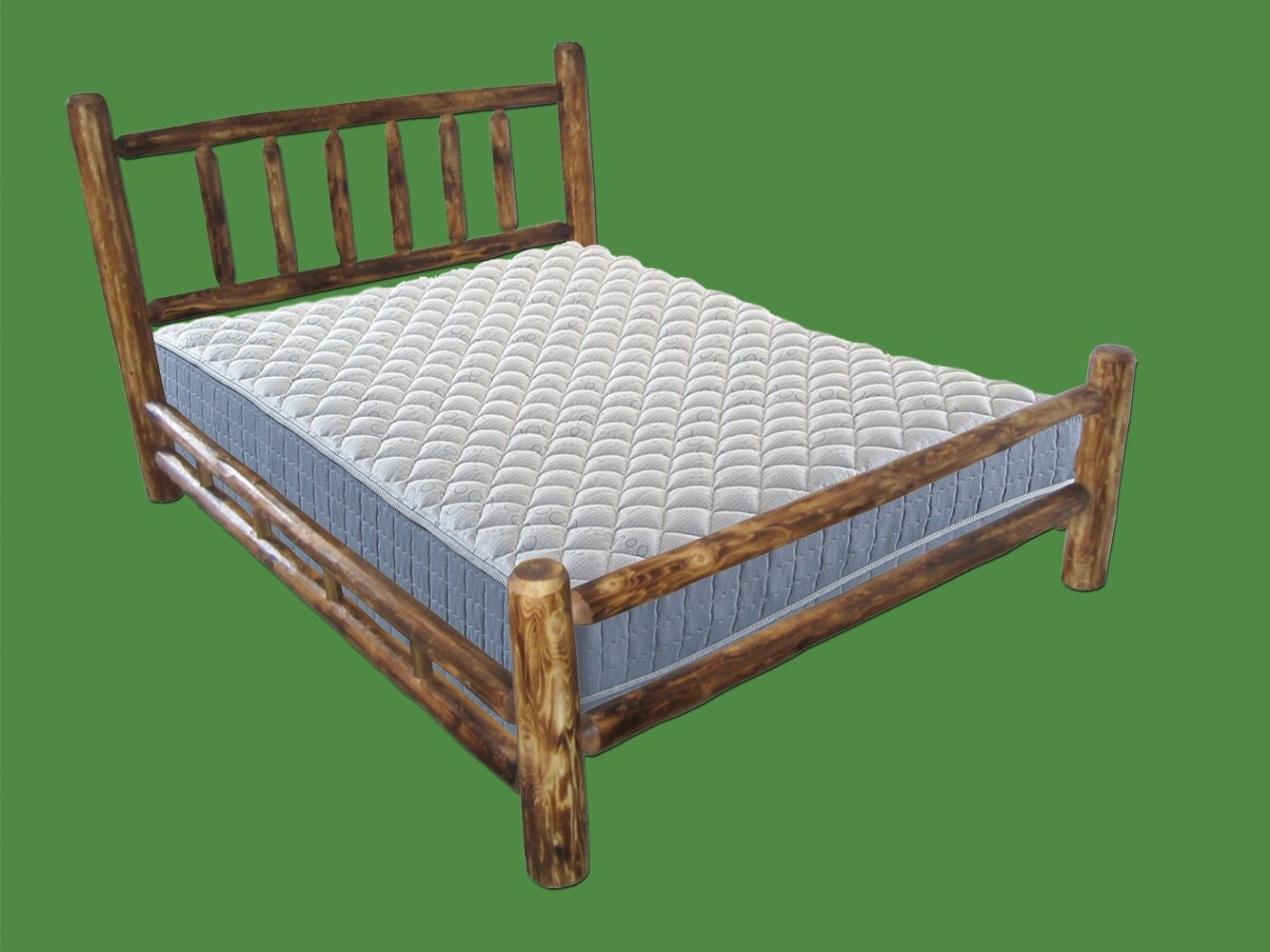 Northern Torched Cedar Log Bed - California King- Double Side Rail/Free Shipping gallery