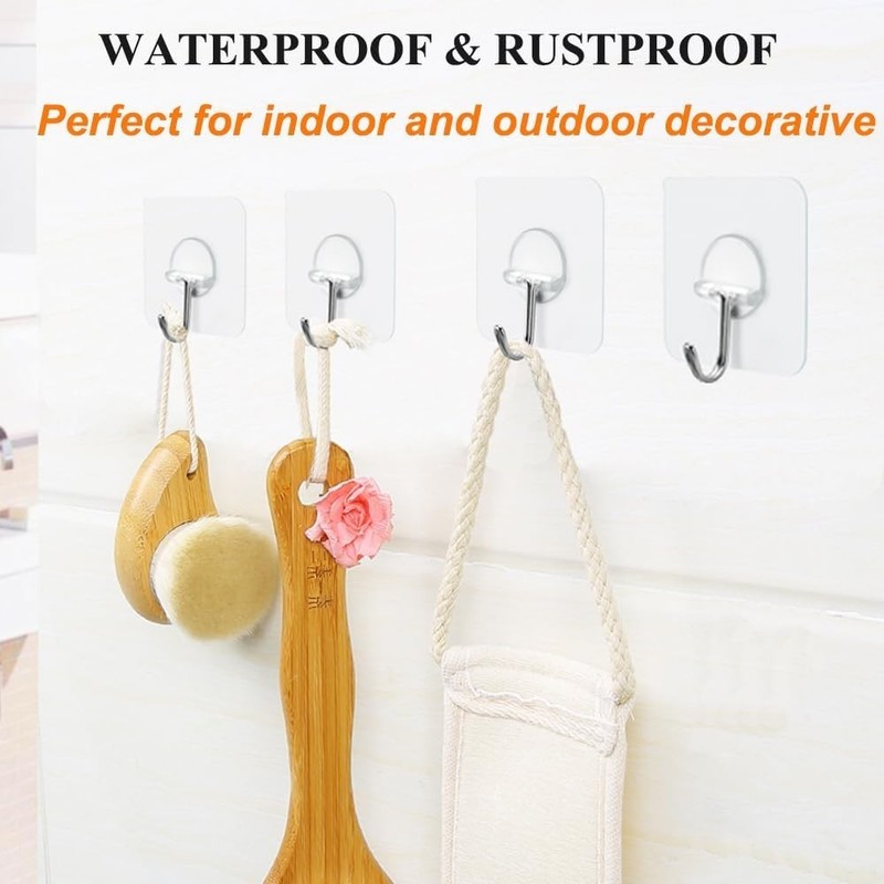 15LB Max Rotatable Adhesive Hooks - Seamless, Waterproof, 10 Pack for Easy Use gallery