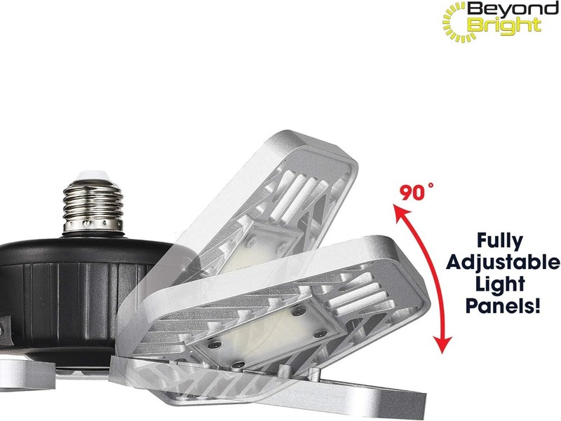 BEYOND BRIGHT 3500 Lumens 3 Panel LED Ultra-Bright Socket Screw-In Garage Light gallery