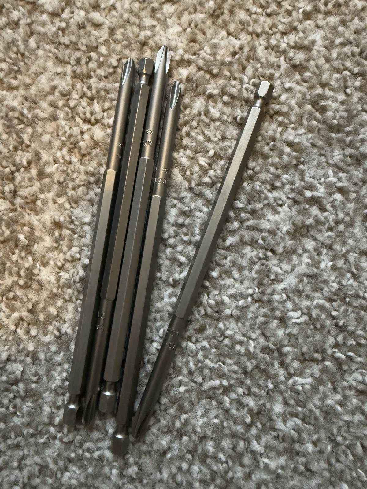 5 Pack, 492-CX Apex 1/4'' Phillips #2 Hex Power Drive Bits 6" OAL NEW gallery