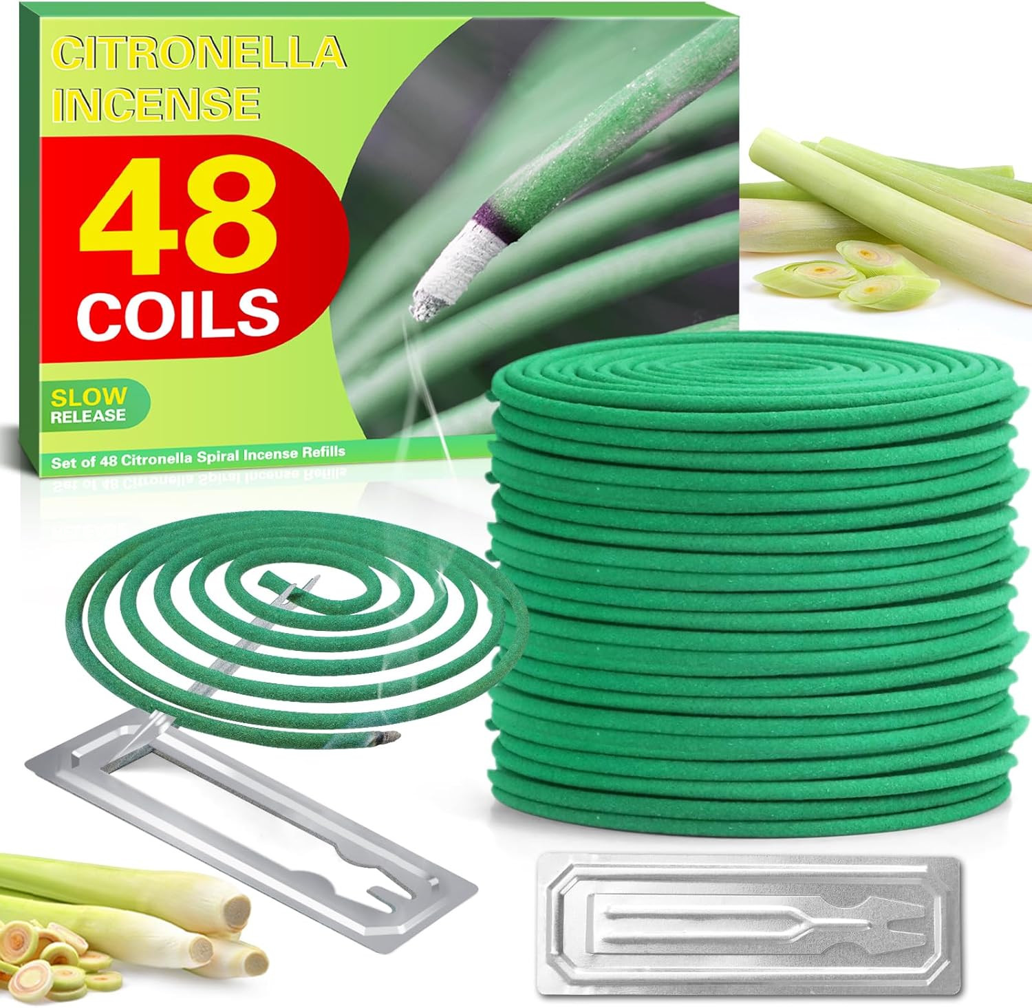 Citronella Coils, 48 PCS Citronella Incense with Coil Holder, Suitable for Home gallery