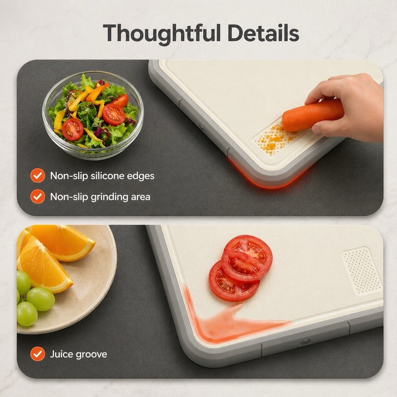 Stainless Steel Cutting Board Double Sided 304 Steel & Food-Grade PP Large Chop gallery
