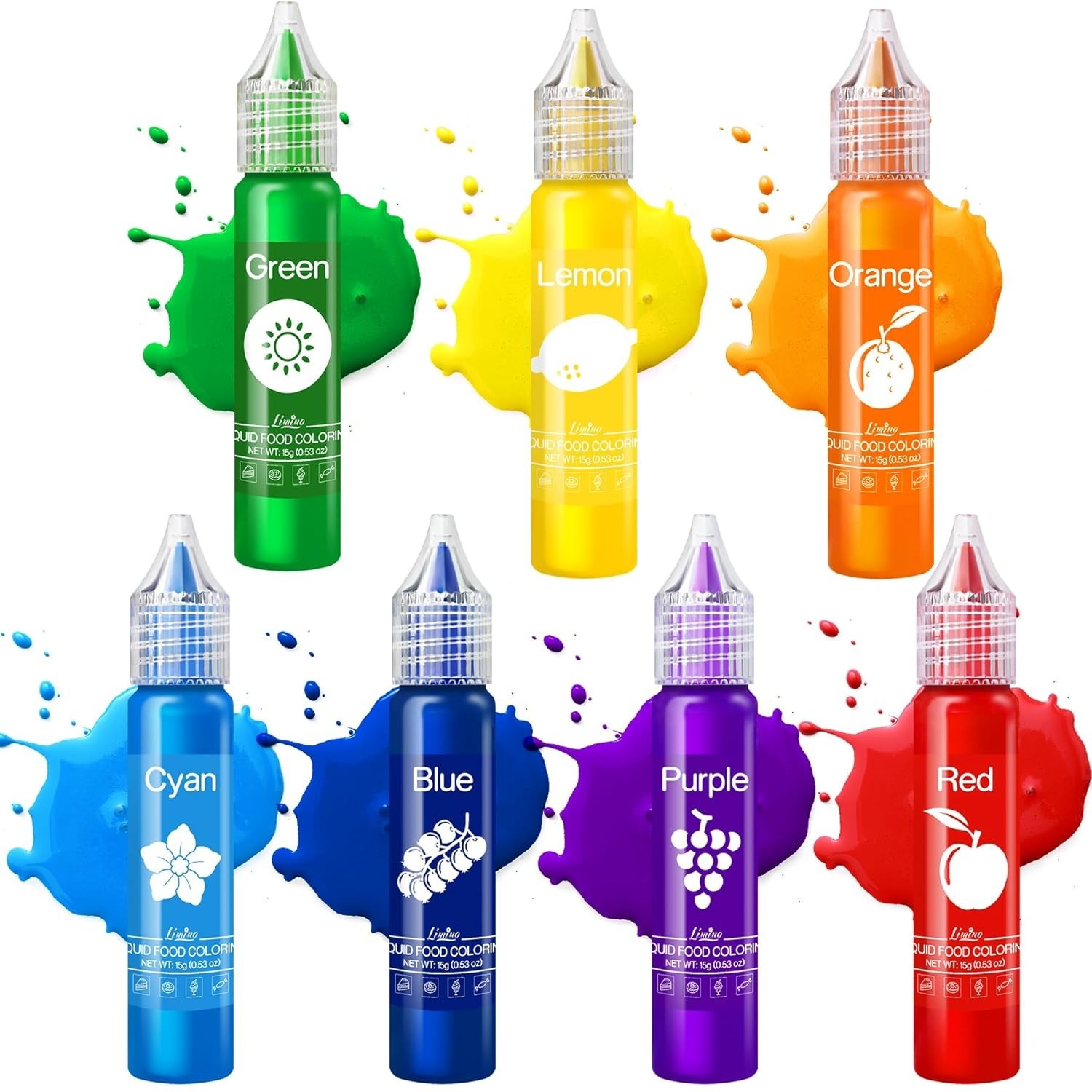 Food Coloring Set - Rainbow Edible Food Color Dye for Baking, Cake Decorating, R gallery