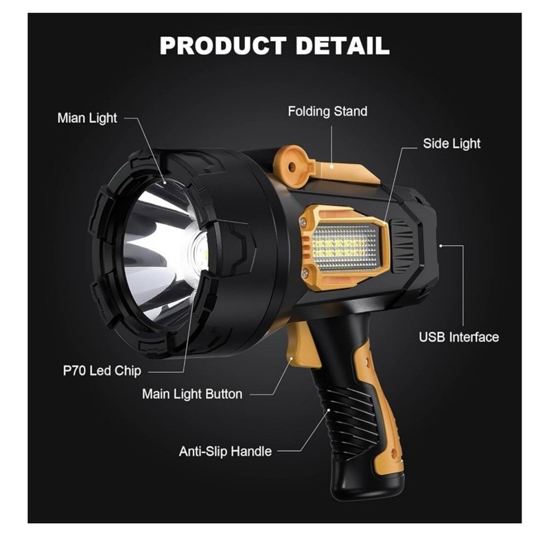 Rechargeable Super Bright Led Flashlight Handheld Spot Lights Outdoor gallery