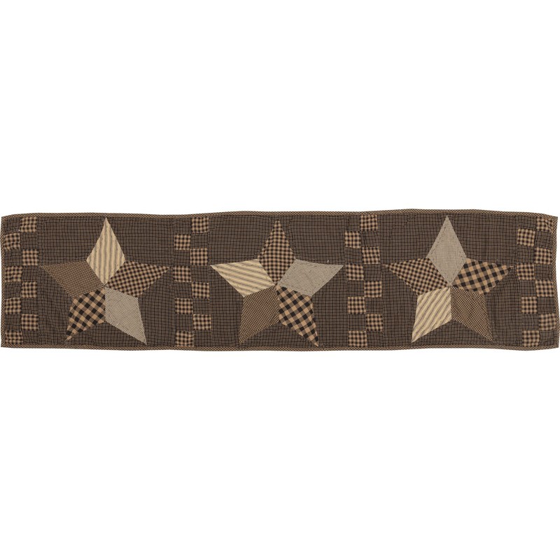 Table Runner Farmhouse Star Primitive 13x48 Rect Patch Quilt Kitchen VHC Brands gallery