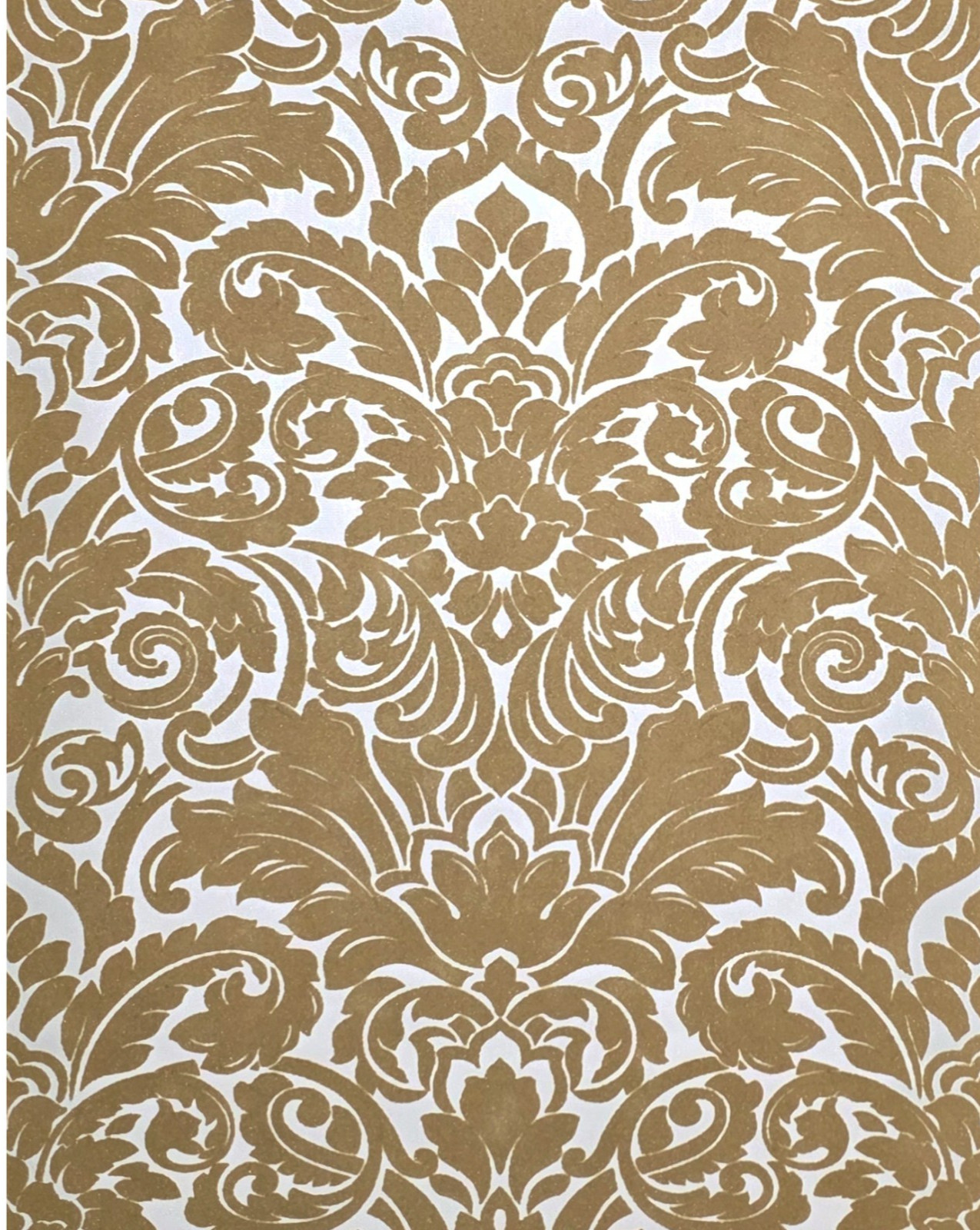 Flocking orange beige ivory cream Flocked Victorian damask velvet Wallpaper 3D gallery