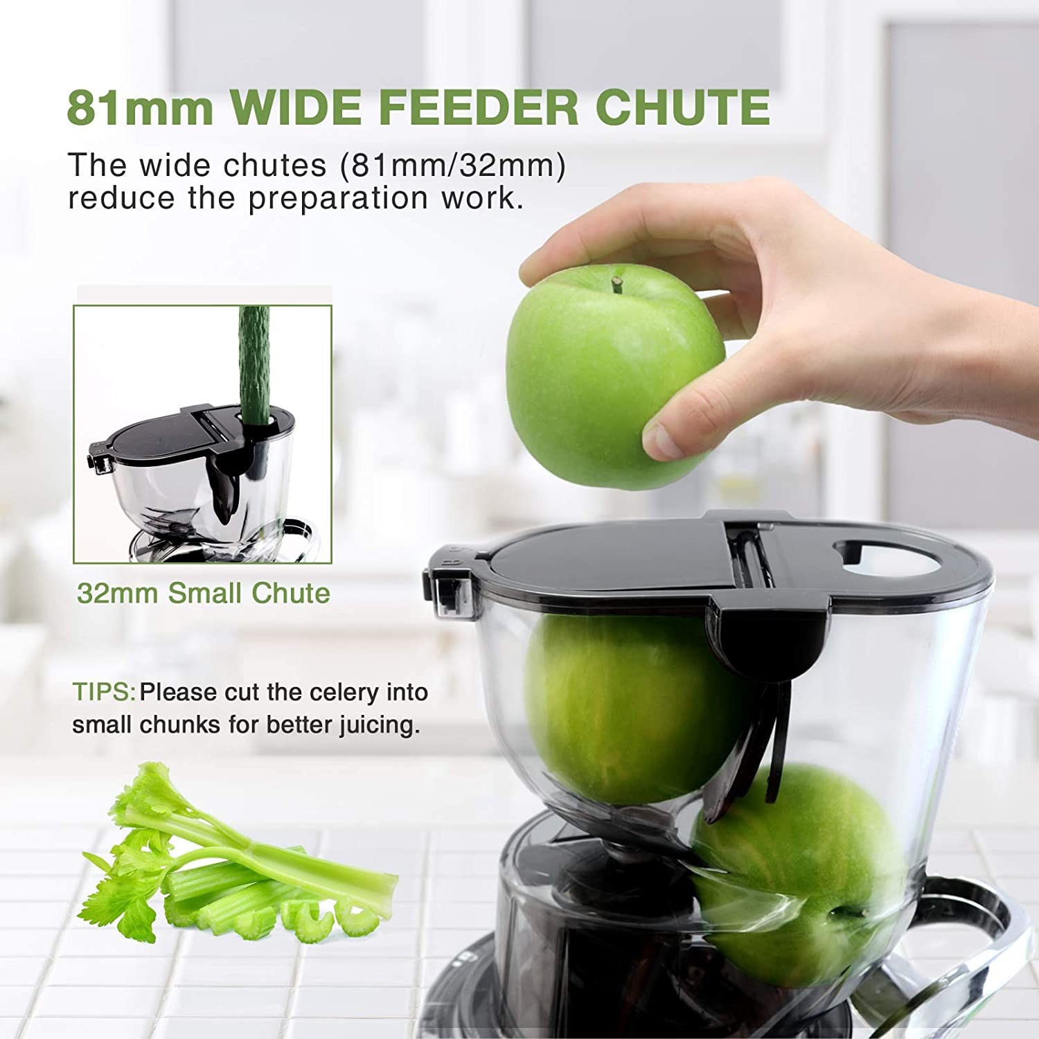 Aeitto ITYS-JS-1127-069 Slow Masticating Juicer Pro, Wide-mouthed 3.2-in Chute gallery