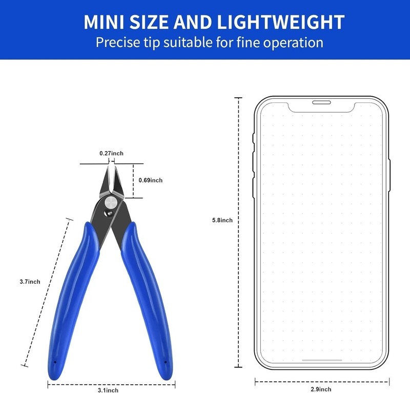 5 Inch Micro Flush Cutter, 2 Pack Small Wire Cutters Spring Loaded Cutting Plier gallery