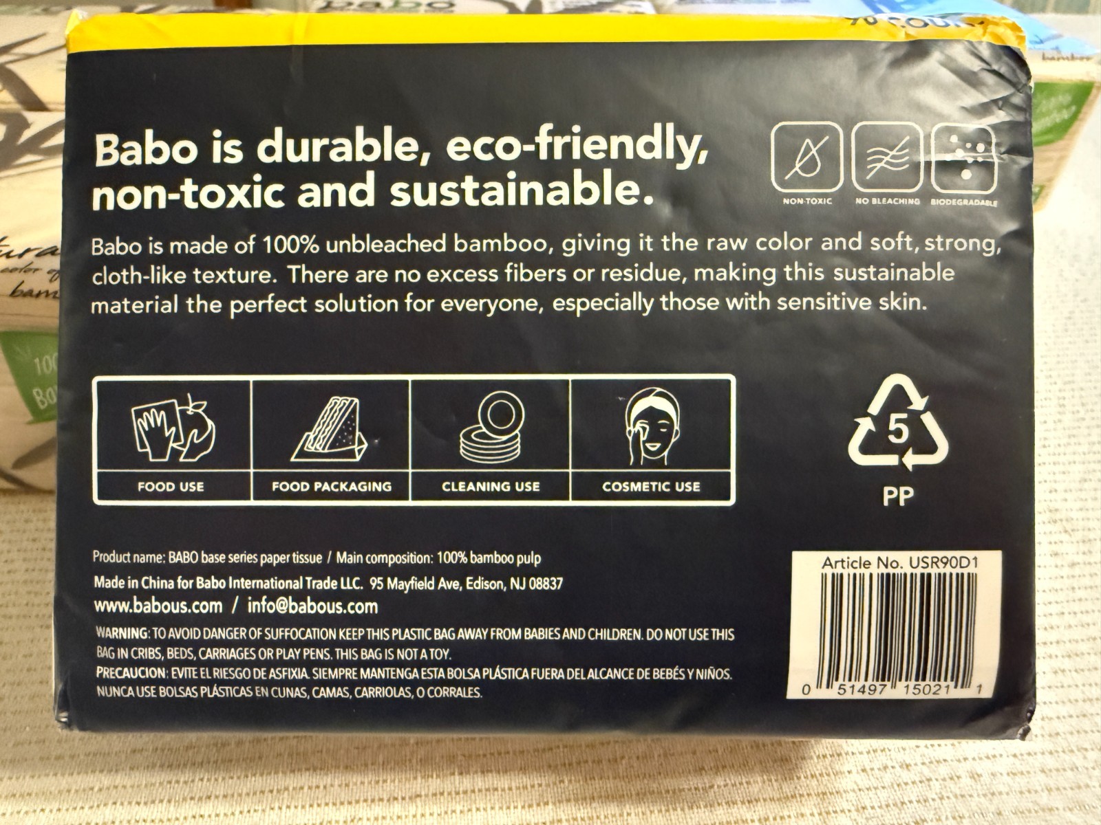 BABO Bamboo Tissue Paper 6 Pack Unbleached Eco Friendly Natural Non GMO gallery