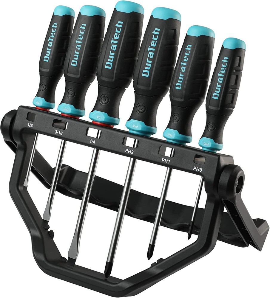 DURATECH 6 PCS Magnetic Screwdrivers Set 3PCS Phillips & 3PCS Flat Head S2 Steel