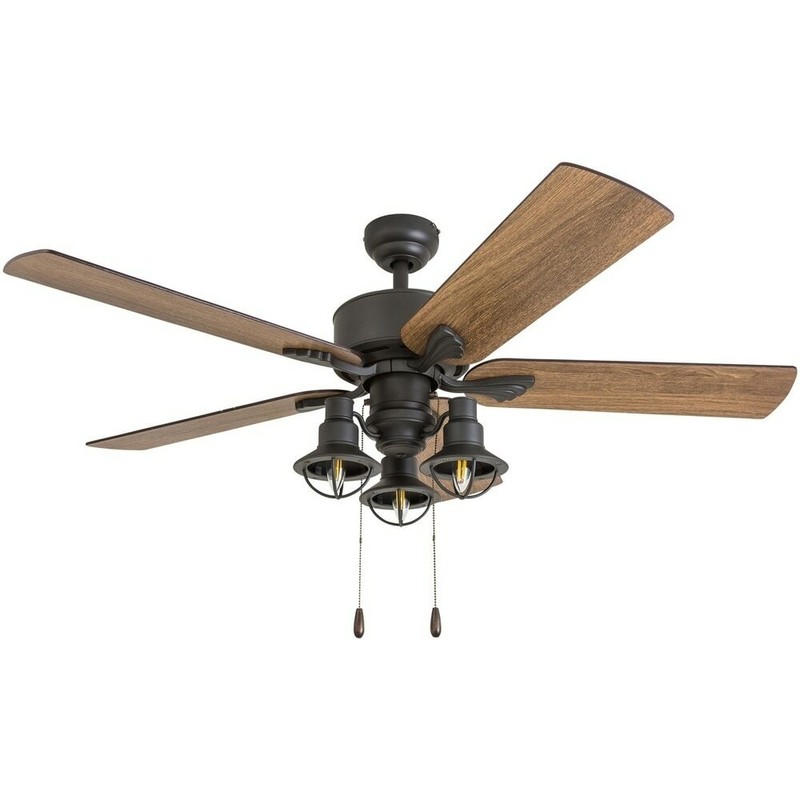 52" Rustic Cabin Ceiling Fan w Lights Mission Style Aged Bronze Barnwood Finish gallery